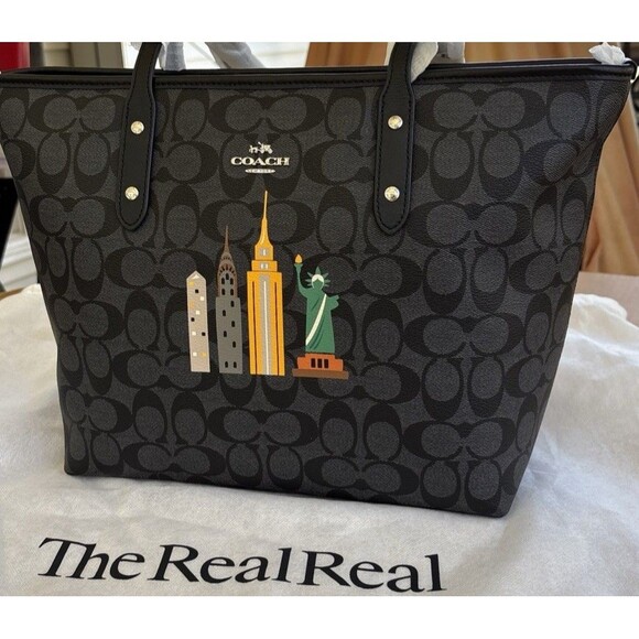 NWT Coach New York Skyline Monogram Zip Top Signature Tote Bag $325 MSRP - Picture 14 of 16